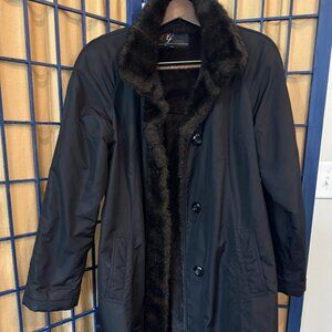 Vintage Collection Gallery Faux Fur Lined Coat Black – Size M
